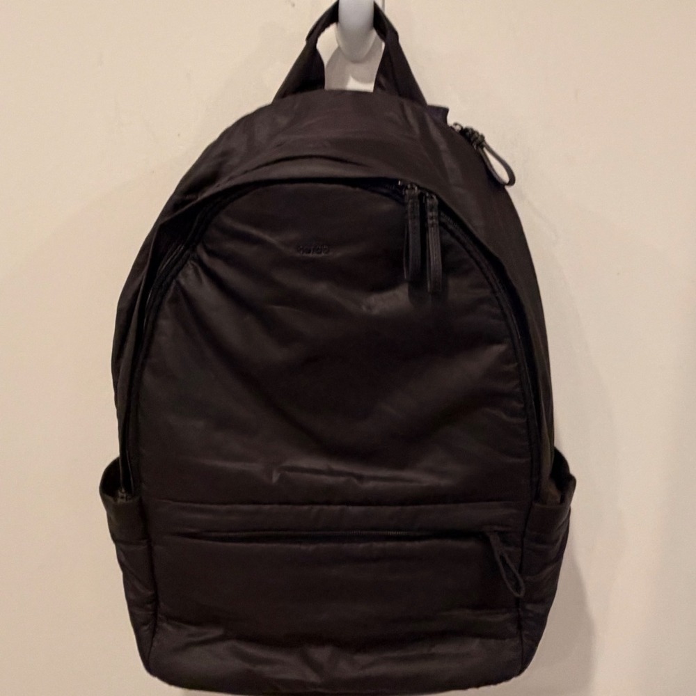 Caraa Studio Bag Black Nylon Leather Luxury Sports Backpack Medium